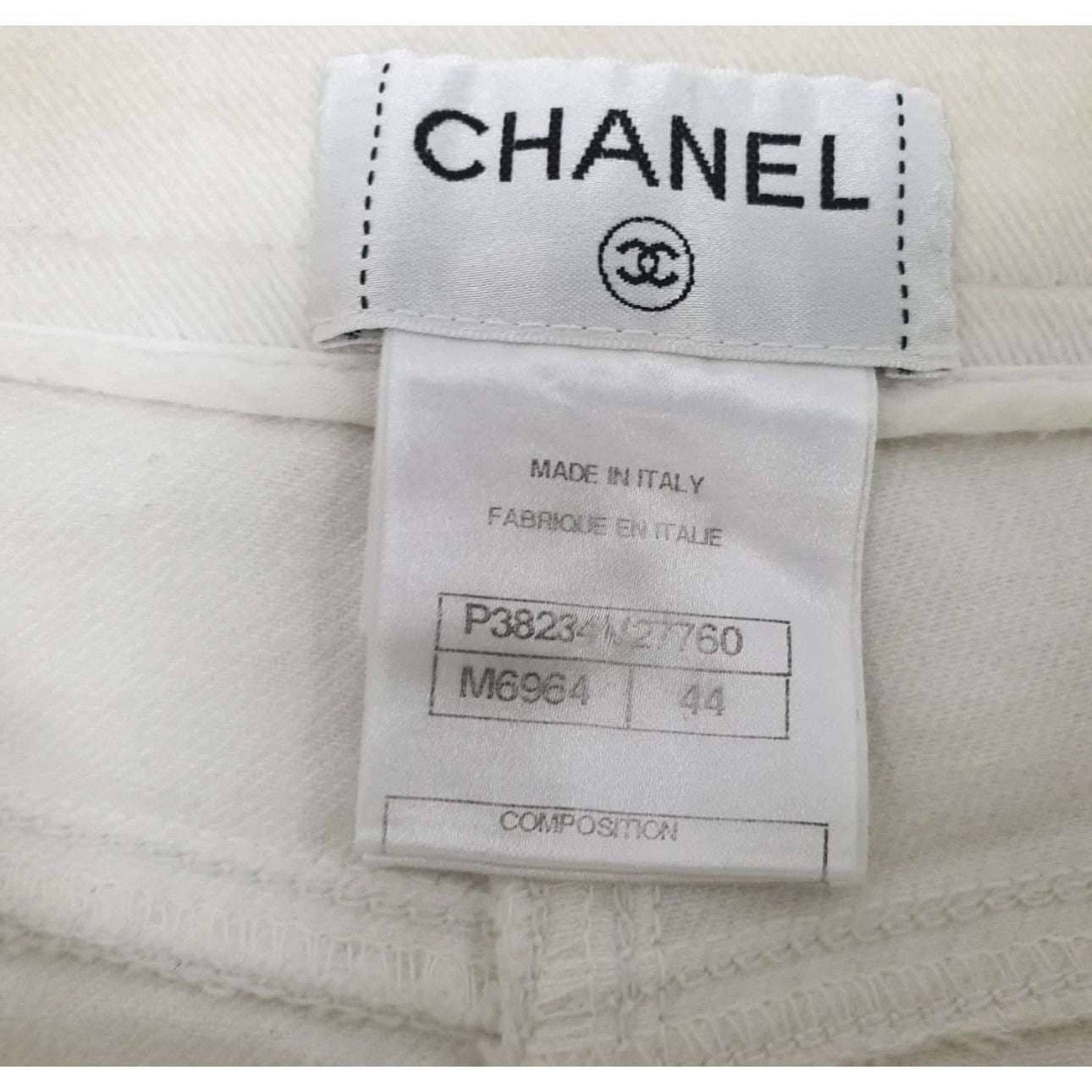 CHANEL Camélias Print Jeans Sz.44 Pre-owned
