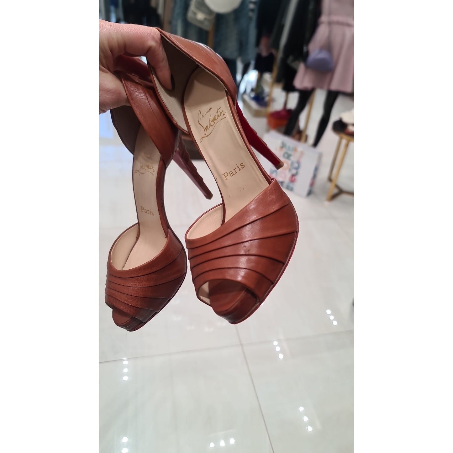 Christian Louboutin ARMADILLO 120 Leather Heels Sz.38 Pre-owned