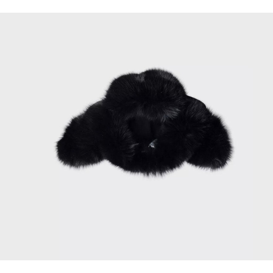 Chanel Black Faux Fur & Wool Hat Sz.57 Pre-owned