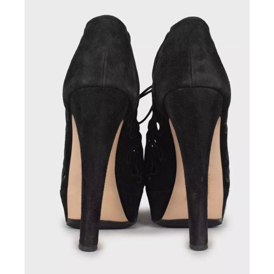 Valentino Black Suede Ankle Boots - EU 39 Pre-owned