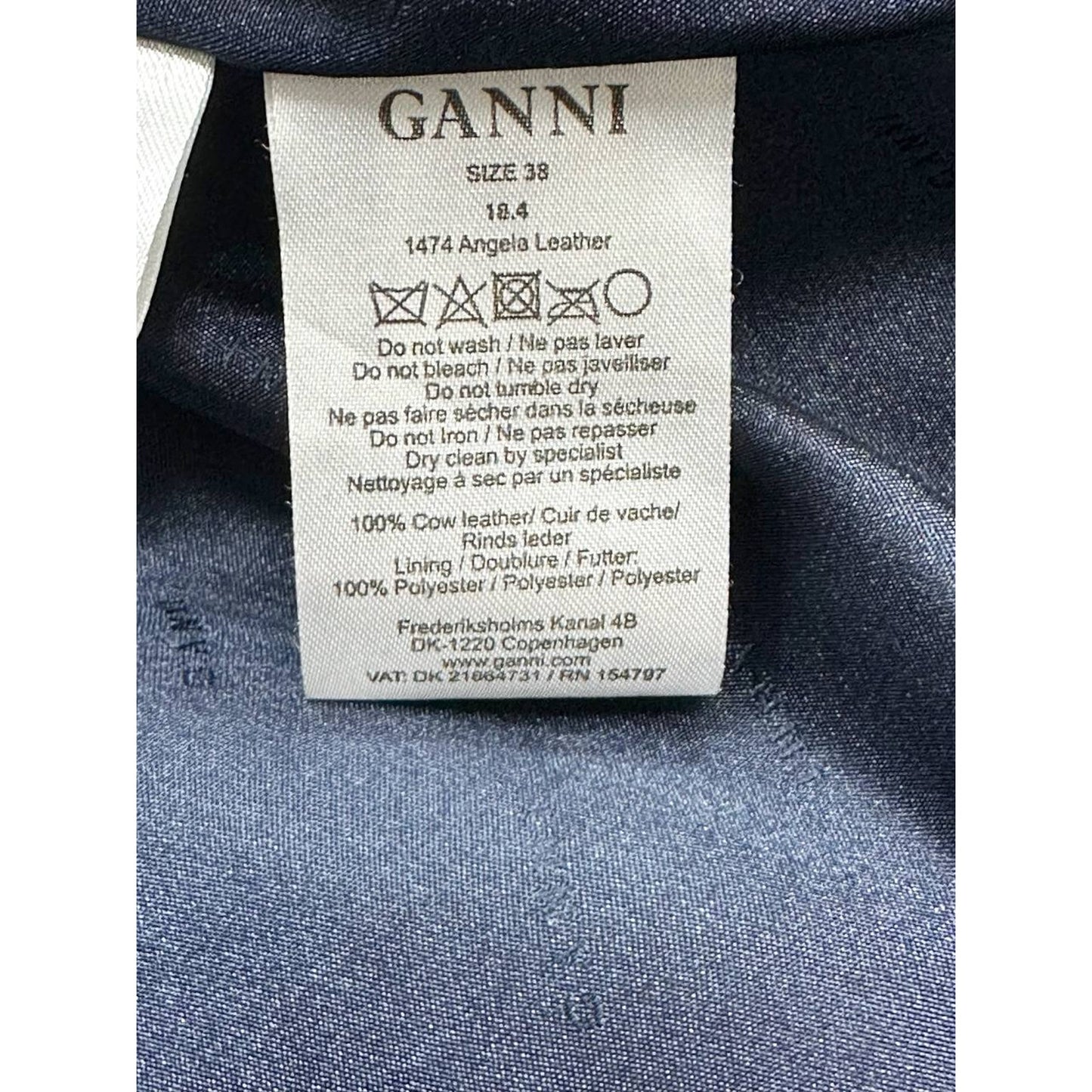 Ganni Matte Leather Fringe jacket Sz.38 Pre-owned