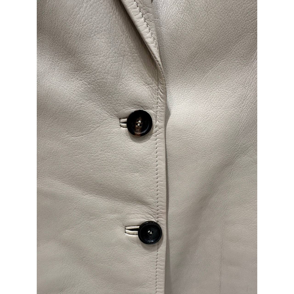 Gucci Vintage Tom Ford Era Ivory Leather Blazer Sz.38 Pre-owned