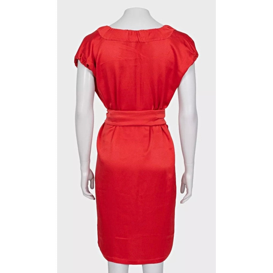 Saint Laurent Red Silk Dress - Size M pre-owned