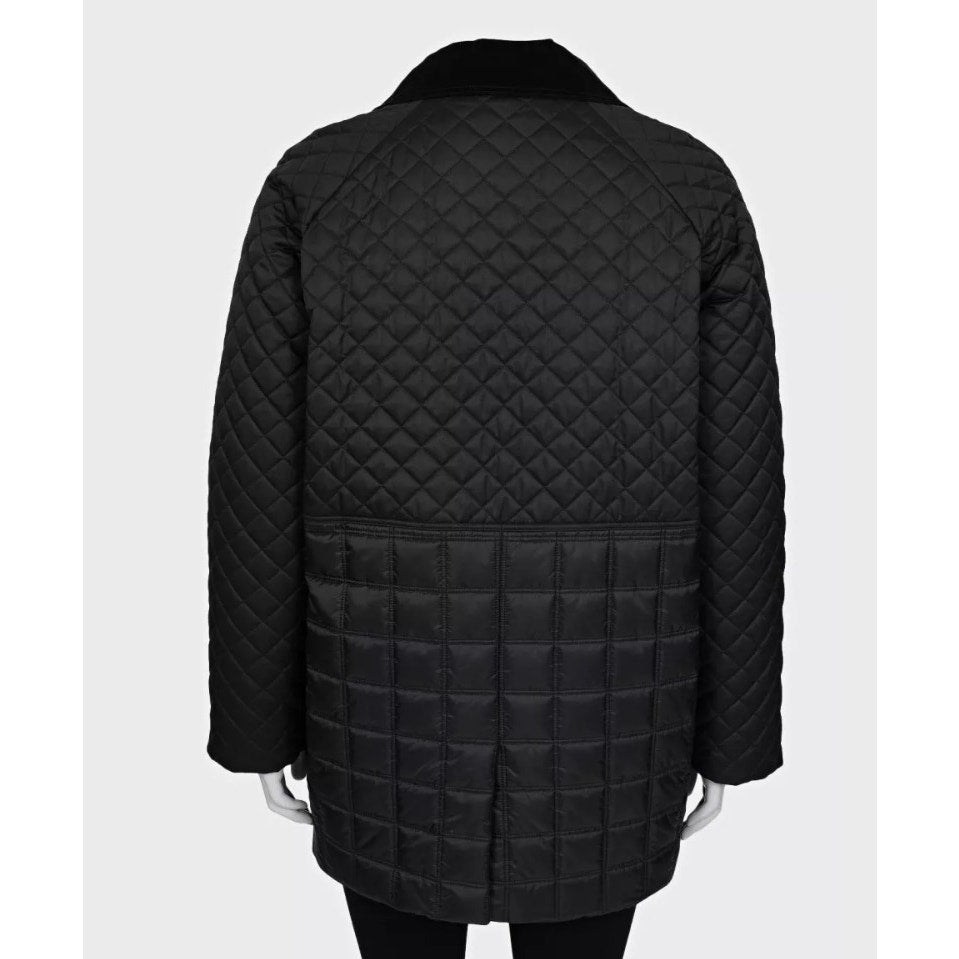 Burberry Black Quilted Jacket Coat Sz.L Pre-owned
