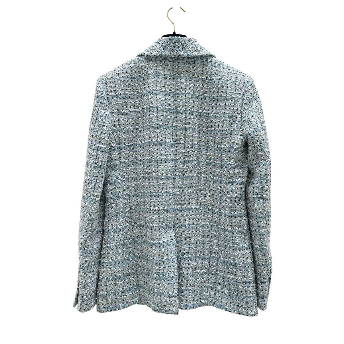 CHANEL Light Blue Multicolor Tweed Blazer Sz.38 Pre-owned
