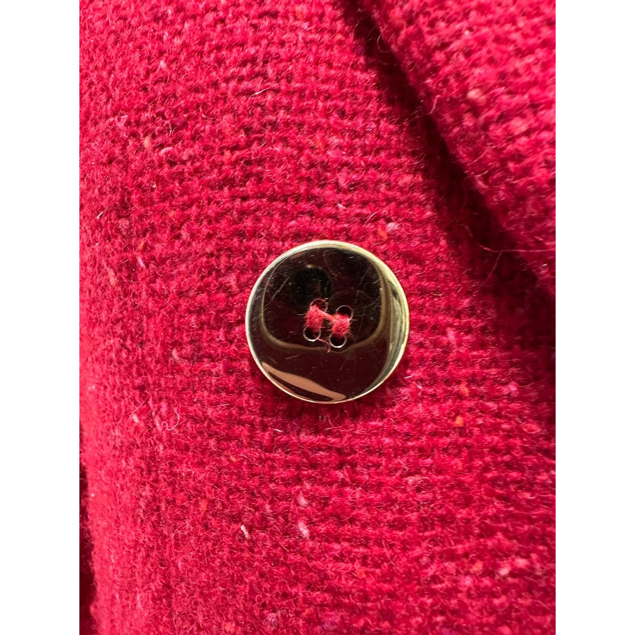 Saint Laurent Red Tweed Double Breasted Blazer Sz 40 Pre-owned