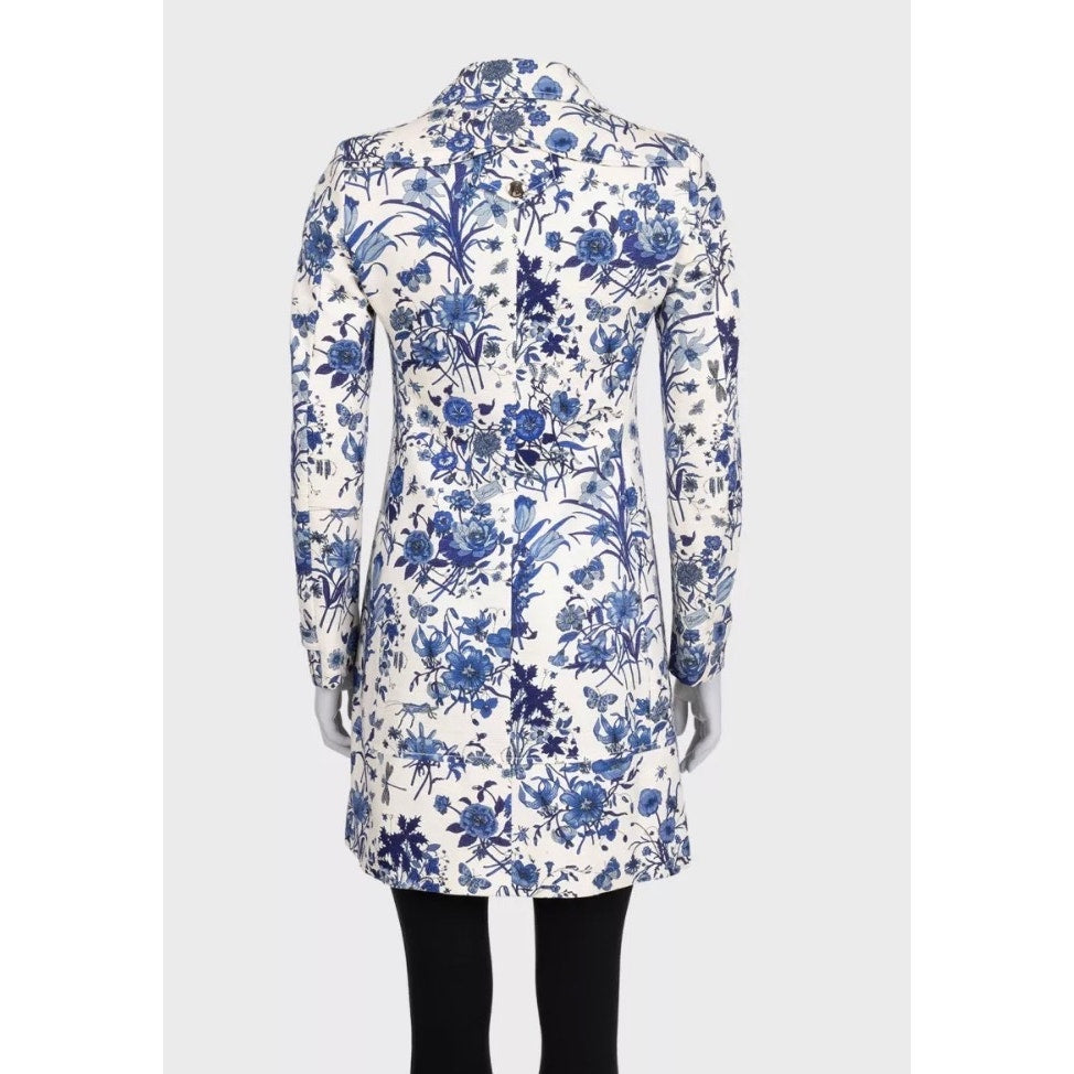 Gucci Resort 2007 White Floral Print Cotton Coat IT 38 Pre-owned