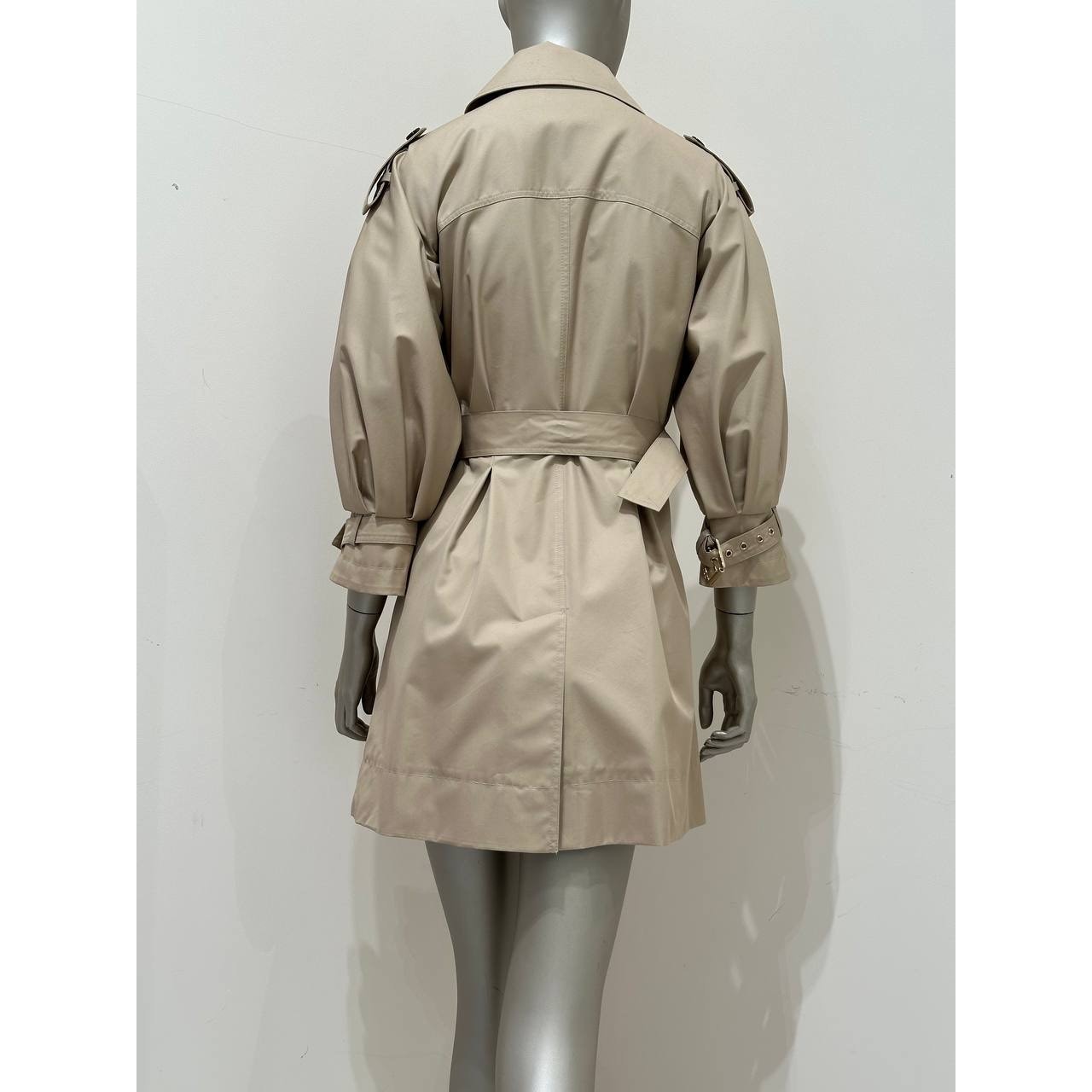 Cavalli Elegant Beige Double-Breasted Trench Coat Sz.40 Pre-owned
