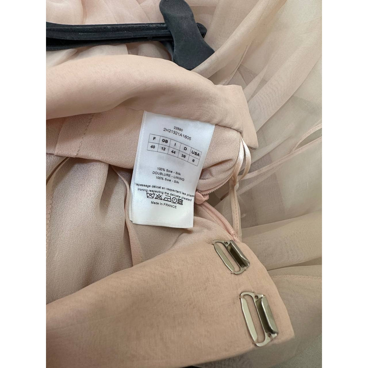 Christian Dior Blush Pink Pleated Silk Skirt Sz.40 Pre-owned