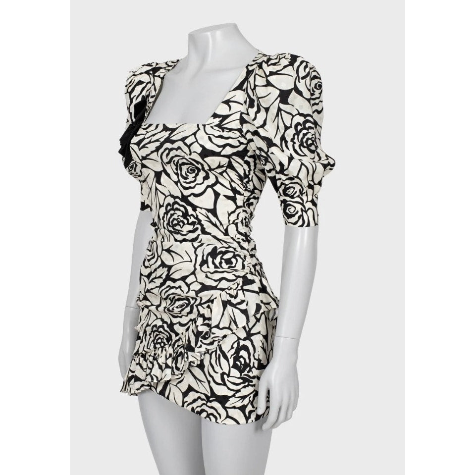 Alessandra Rich Silk Floral Mini Dress - IT38 / XS Pre-owned