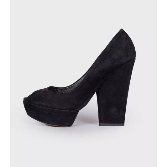 Christian Dior Black Suede Open Toe Pumps Sz.39.5 Pre-owned