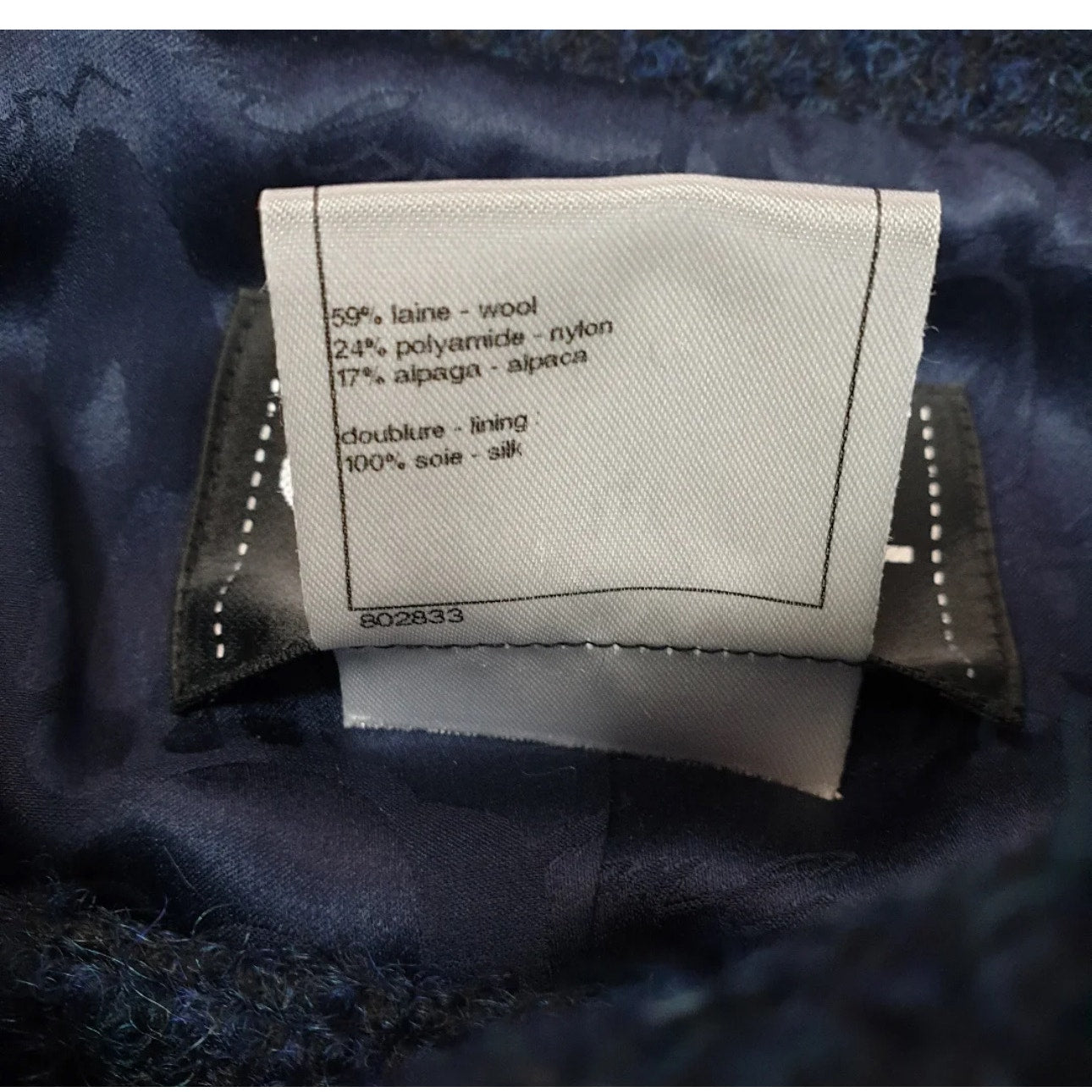 Chanel Long Wool CC Buttons Navy Blue Coat - Size 36 Pre-owned