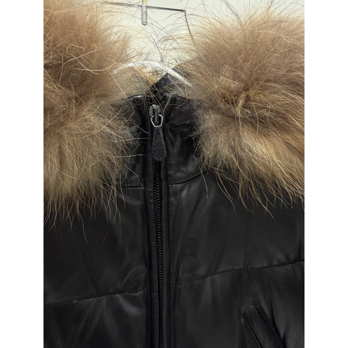 Alexander McQueen Black Leather Puffer Jacket Sz.40 Pre-owned