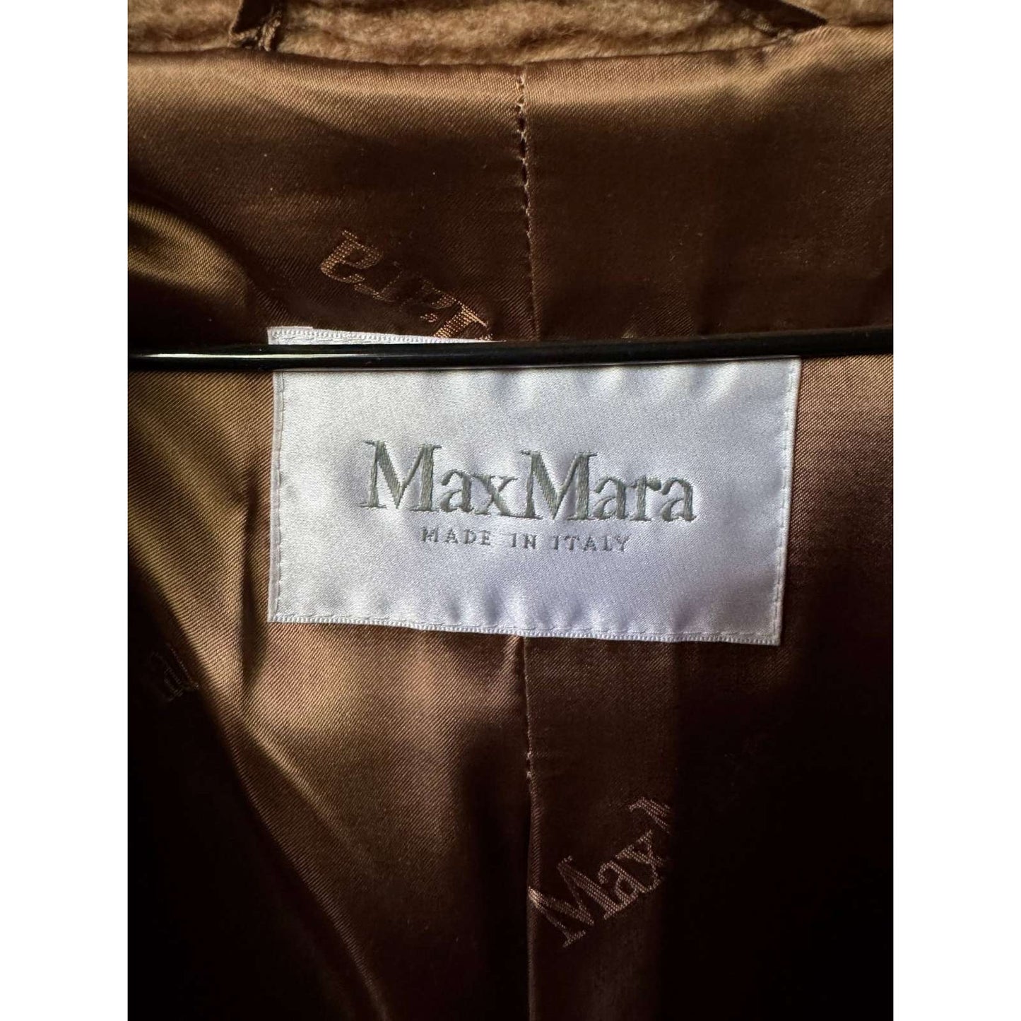 Max Mara Camel Wool & Silk Oversize Teddy Coat Sz.L Pre-owned