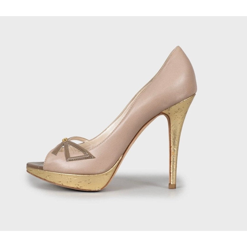 Christian Dior Beige t Leather Bow Pumps Size 36 pre-owned