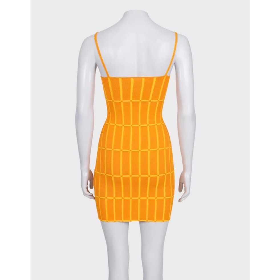 Jacquemus Vibrant Orange Maille Malha Knit Mini Dress S EU36 pre-owned