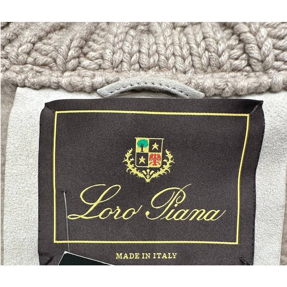 Loro Piana Shearling Cashmere Knit Hooded Jacket Cardigan- 38 Pre-owned