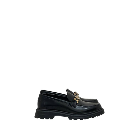 Dior Code Black Brushed Calfskin Gold Logo Platform Loafers Sz.38 Pre-owned