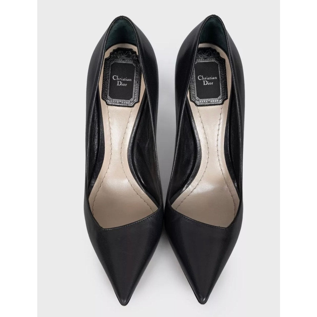 Christian Dior Black Leather Pointed Toe Pumps Sz.36.5 Pre-owned