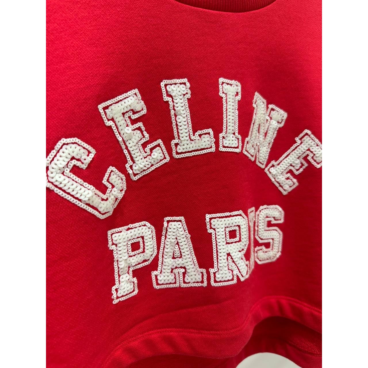 NWOT Celine Cropped Red Cotton T-Shirt  sz.XS Pre-owned