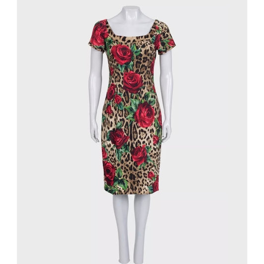 Dolce & Gabbana Floral Print Fitted Dress - Size IT44/L Pre-owned