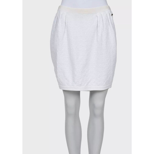 Chic Chanel White Cotton Slim Skirt Sz.40/L pre-owned