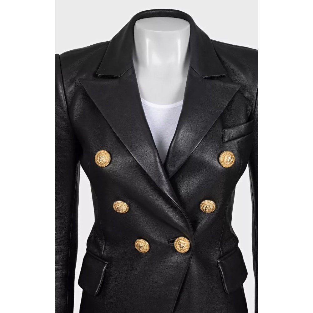 Balmain Luxurious Black Lamb Leather Jacket - Size FR34/XS Pre-owned