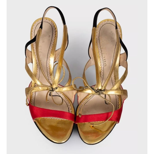 John Galliano Suede & Leather Heels - Size 40 Pre-owned