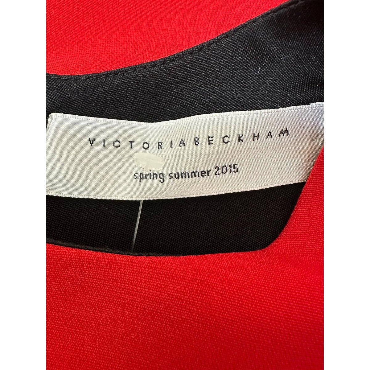Victoria Beckham Red Silk Wool Asymmetric Midi Dress Sz38/US 6 Pre-owned