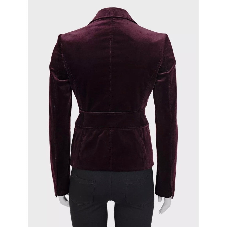 Gucci Purple Velvet Fitted Jacket - Italian Size 38/XS Pre-owned