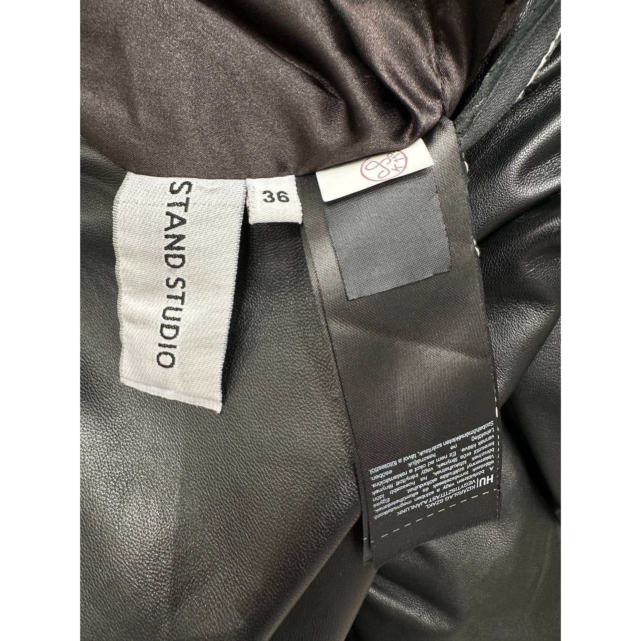 Chic Stand Studio Gilda Two-Tone Leather Dress Sz 36 Pre-owned