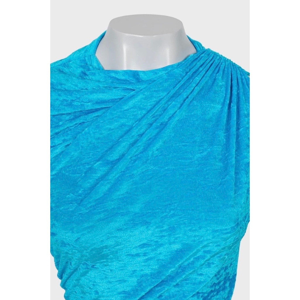 NWOT Balenciaga Light Blue One-Shoulder Fitted Dress 36/S Pre-owned