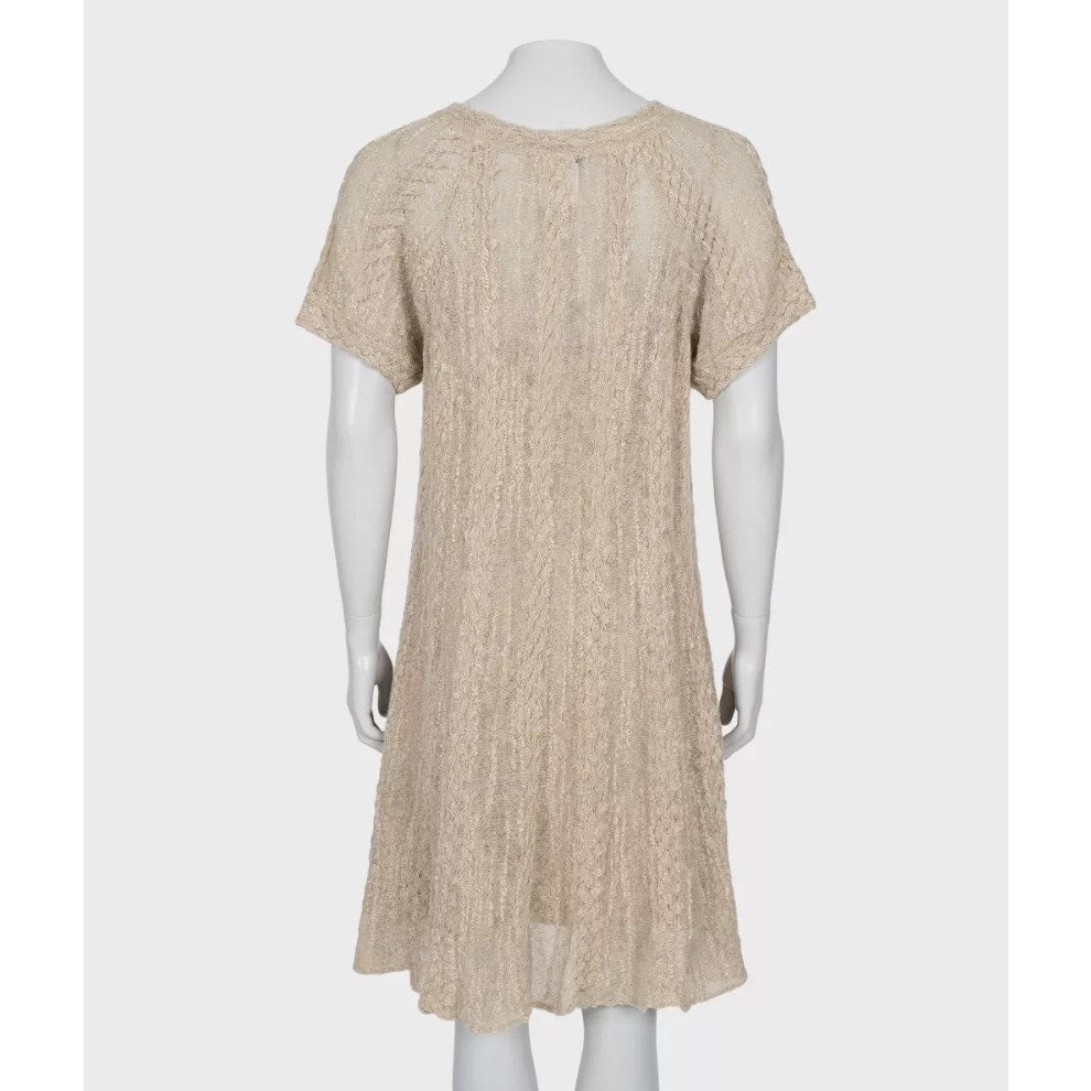 Chanel Grey-Beige Knitted Dress - Size FR42 / XL Pre-owned