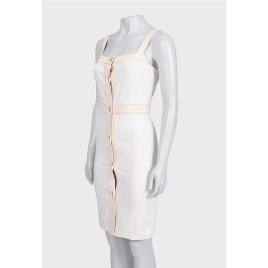 Chanel White Denim Sundress with Gold Buttons Sz.34 Pre-owned