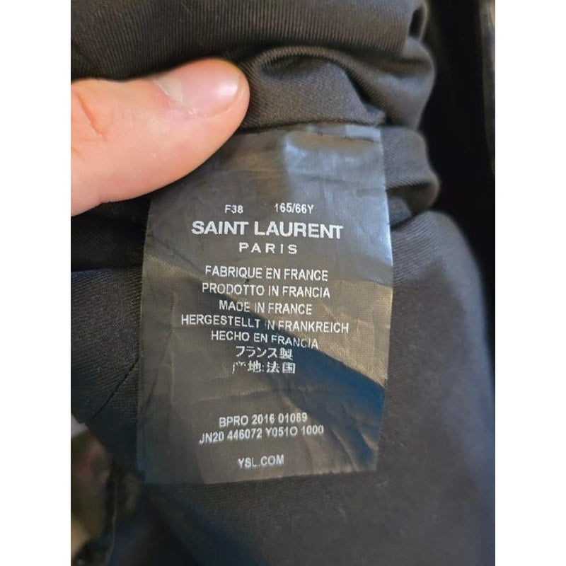 Saint Laurent Black Croc Mini Skirt - Size38 Pre=owned