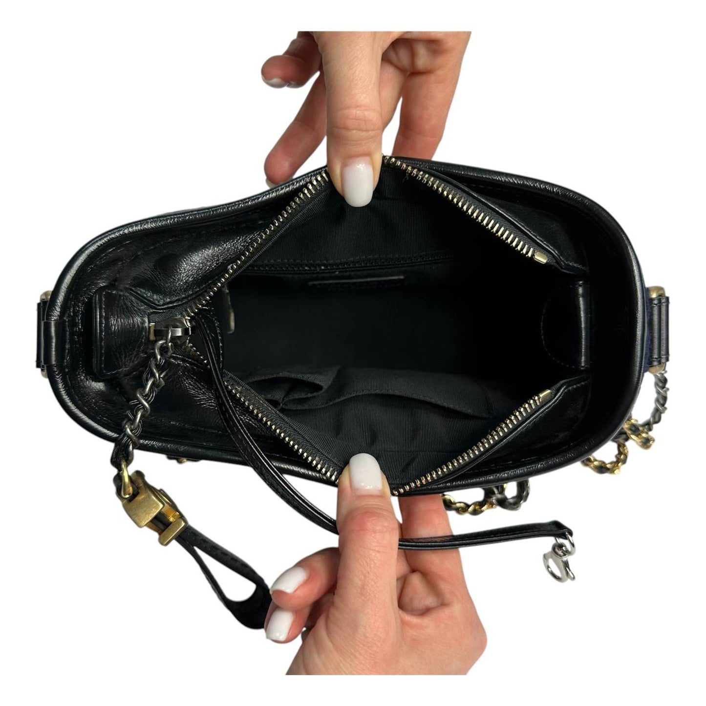 Chanel Paris-Hamburg Navy Blue Textille Embroidery Gabrielle Bag