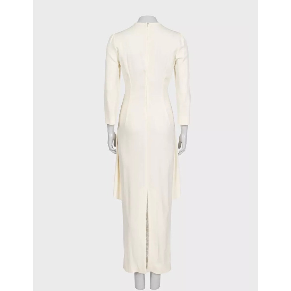 Alessandra Rich White Dress with Elegant Lace Hem Sz.42 Pre-owned