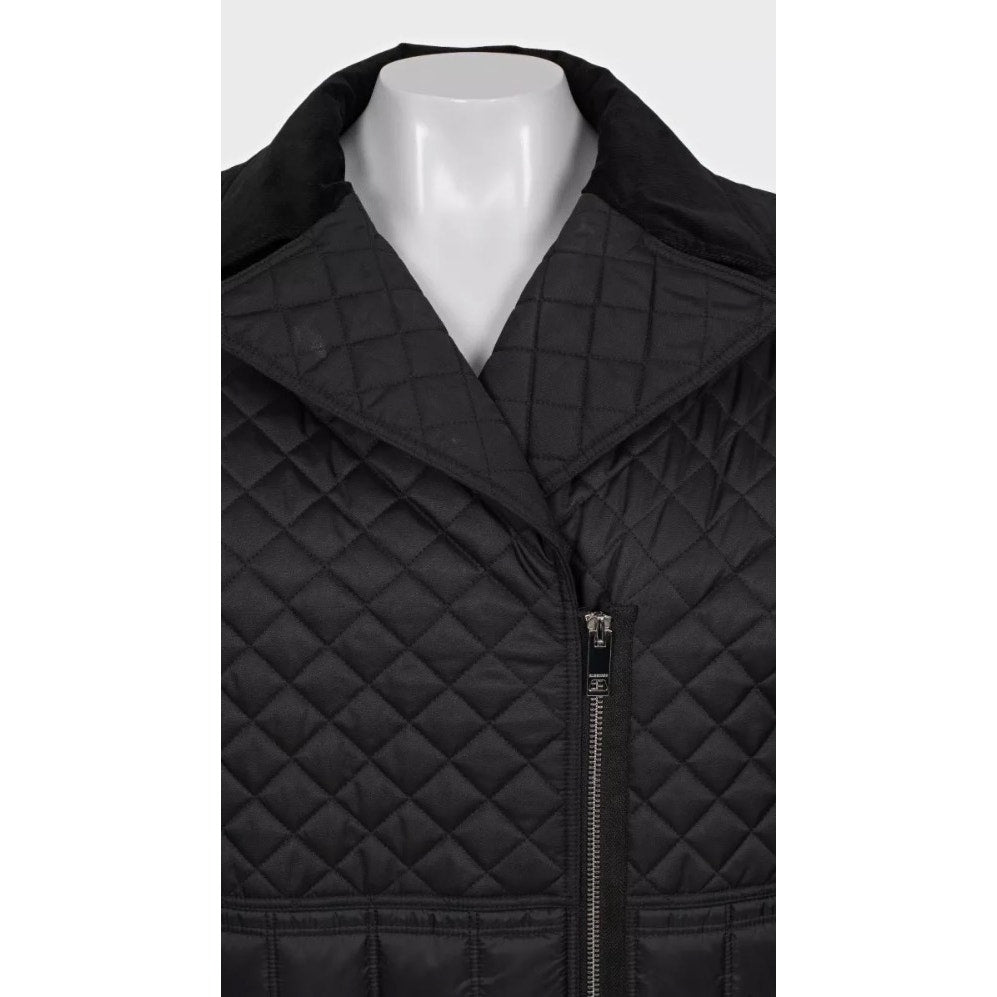 Burberry Black Quilted Jacket Coat Sz.L Pre-owned