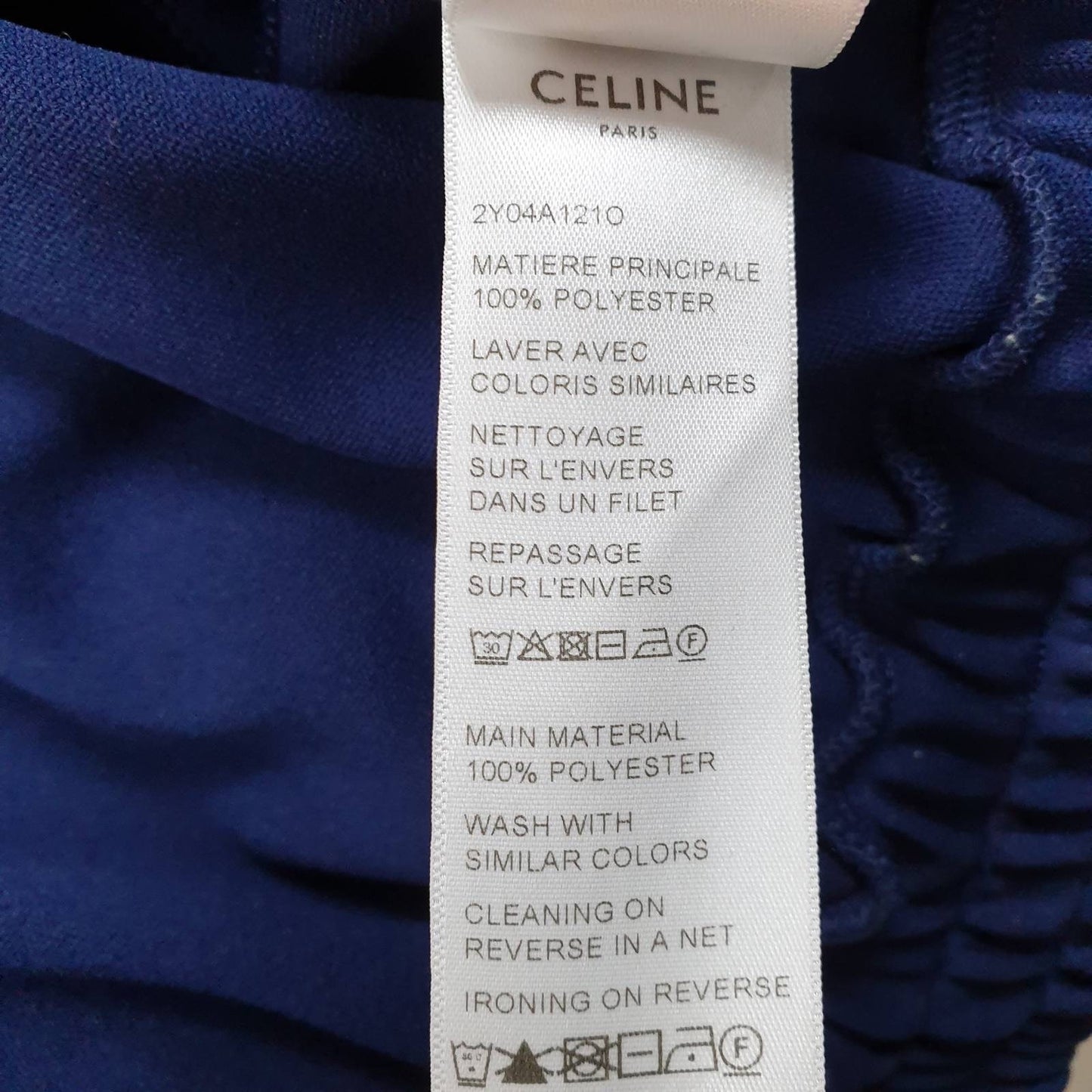 Celine Blue Triomphe Logo Bomber Jacket - Size XS pre-owned