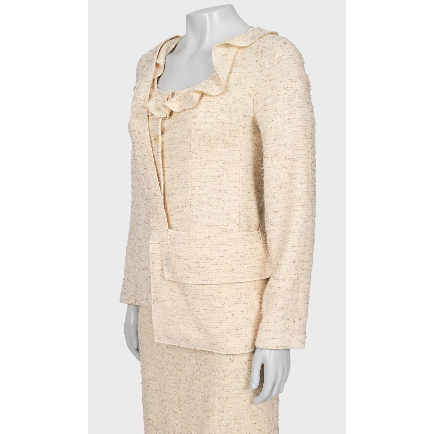 Chanel 1999/2000 Mary Quant Ivory Tweed Suit - Size 36