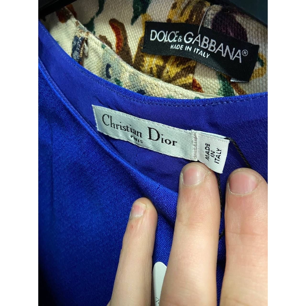 Christian Dior Vintage Blue Silk Blend A-Line Dress Sz.40/S Pre-owned
