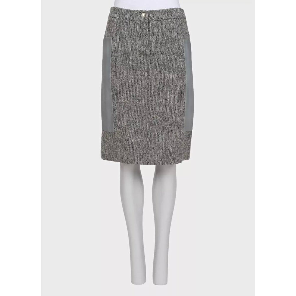 Christian Dior Gray Wool Silk Skirt Suit Sz.38 Pre-owned