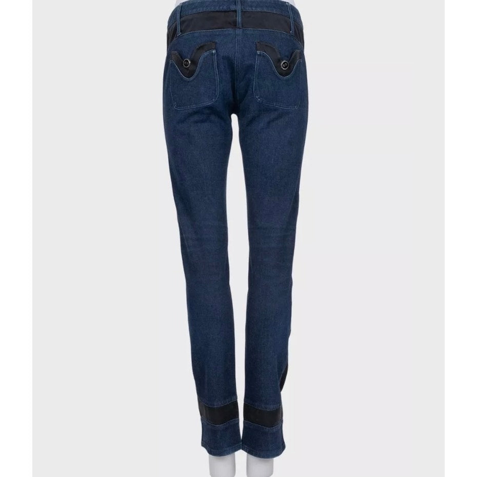 Chanel Dark Blue  Accent Panels Skinny Jeans Sz.38 Pre-owned