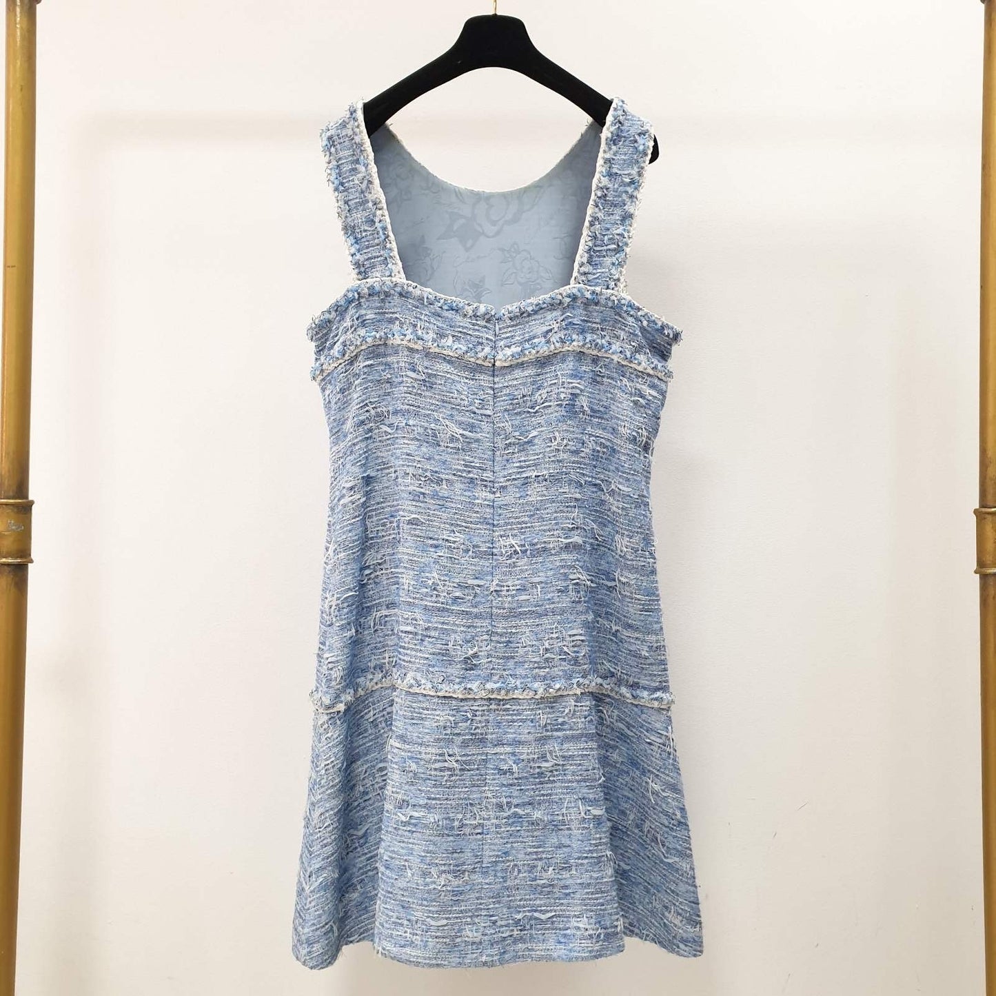 Chanel Fantasy Tweed Fringed Dress Spring 2015 15P Sz.50 Pre-owned