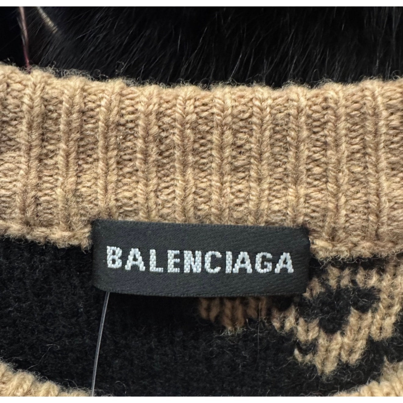 Balenciaga Brown Oversized Wool Sweater - Sz XS Pre-owned
