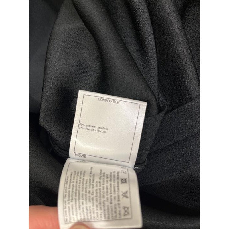 NWOT Chanel Black Coat with Gold Strap Details, Sz 42/ XL Pre-owned