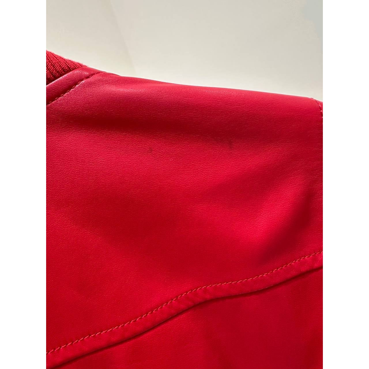Dolce & Gabbana Red Lambskin Bomber Jacket, IT 40 Pre-owned