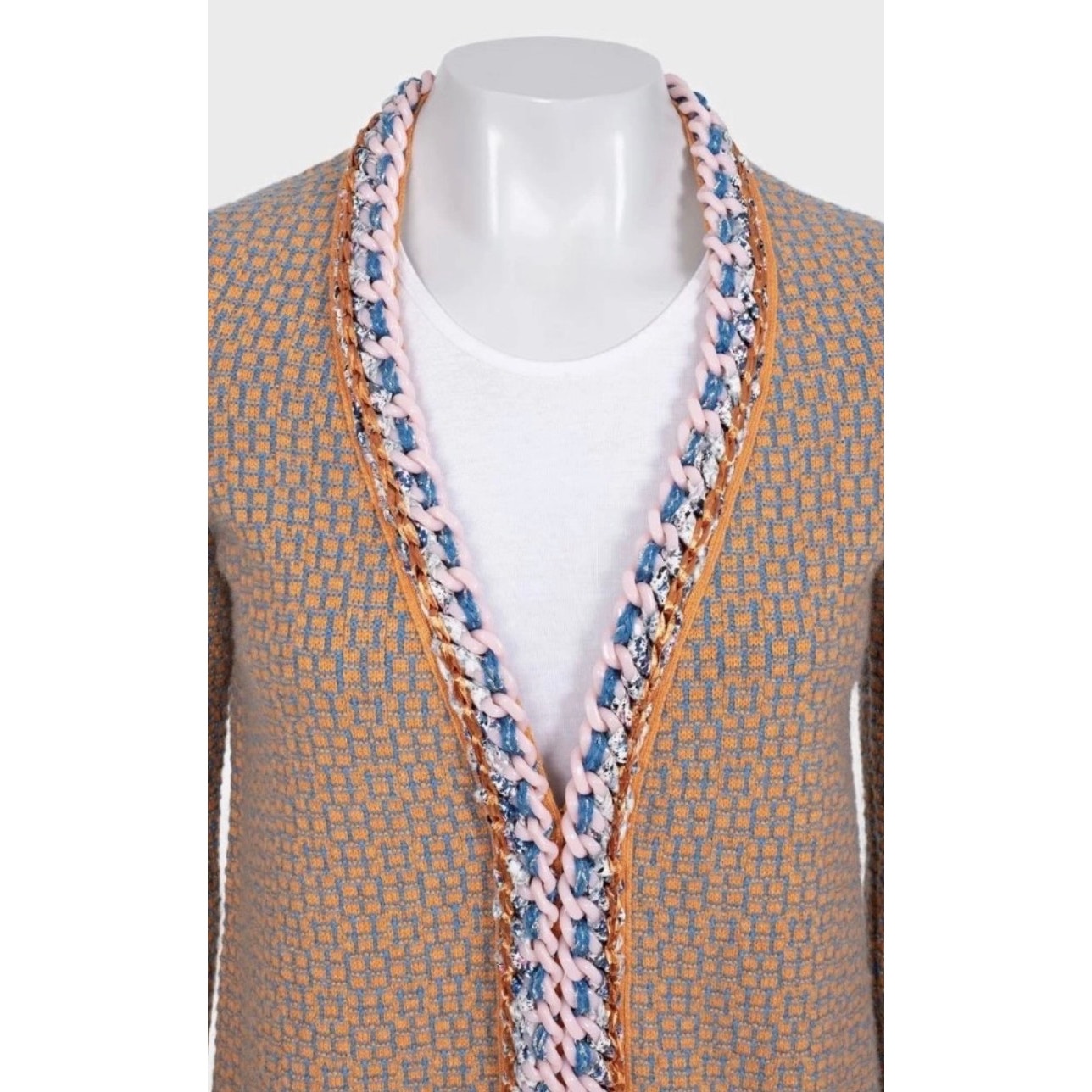 Chanel Checked Cashmere Cardigan Sz.36 Pre-owned