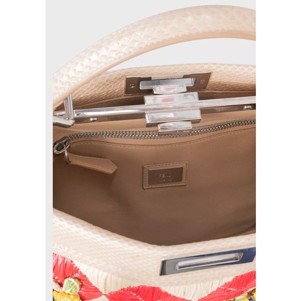 Chic Fendi Medium Raffia Peekaboo X-Tote Bag Pre-owned