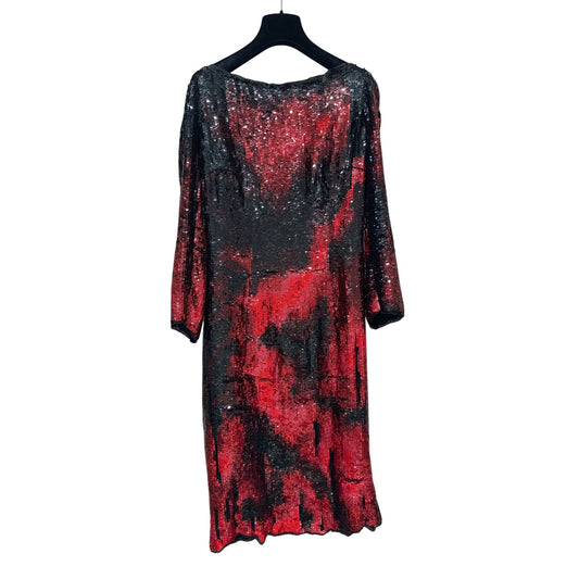Balmain Tiger-Stripe Sequin Mini Dress - Size 38 pre-owned